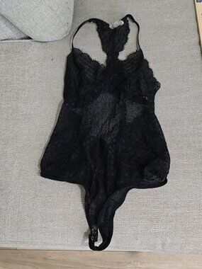 Naked princess SEXY Lingerie Bombshell Fishnet Floral Teddy, Black Medium